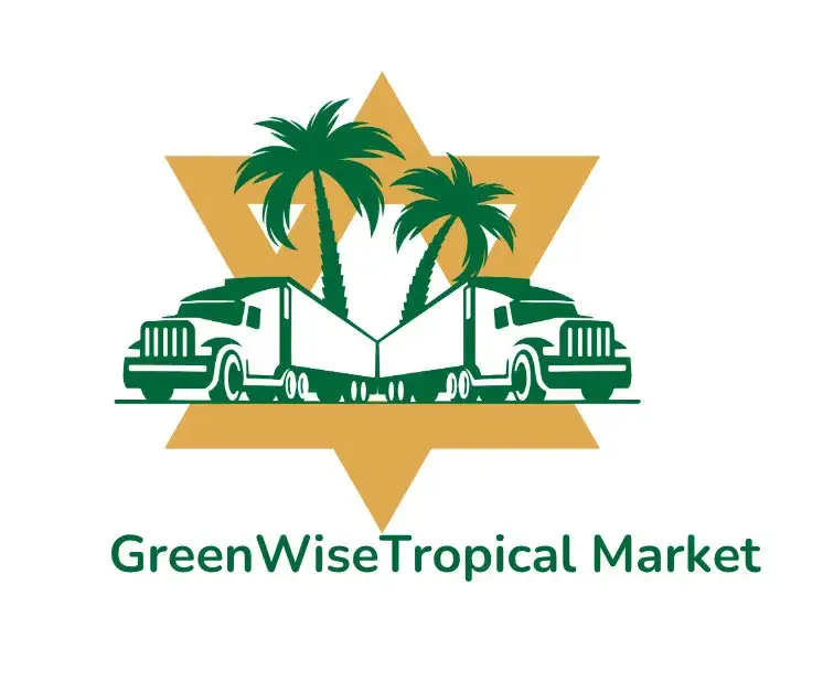 Sponsor logo: GreenWiseTropical Market, palm trees over a star-shaped emblem with delivery trucks