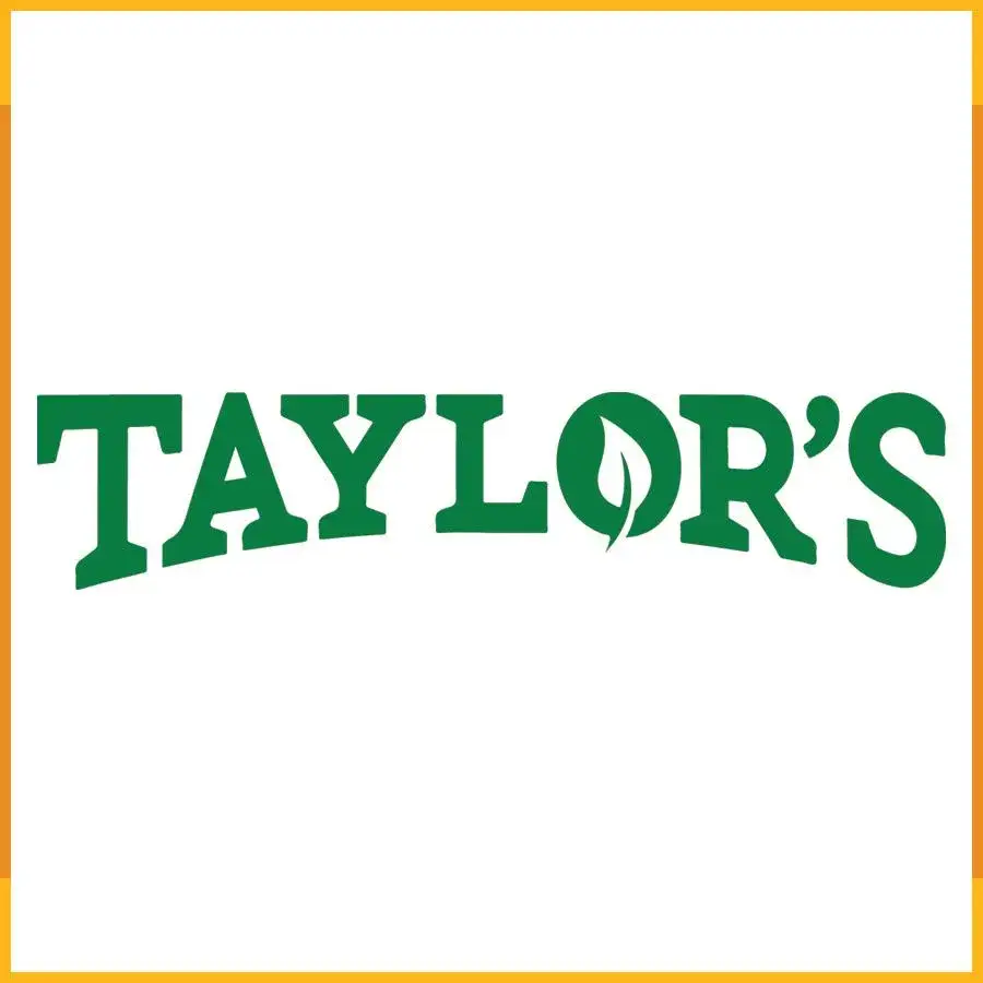 Sponsor logo: Taylor's in green capitals